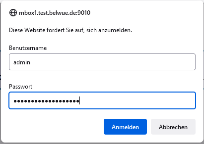 Screenshot: Webadmin Loginformular